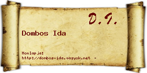 Dombos Ida névjegykártya