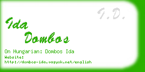 ida dombos business card